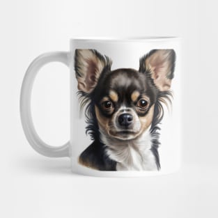 Black White and Tan Chihuahua Portrait Mug